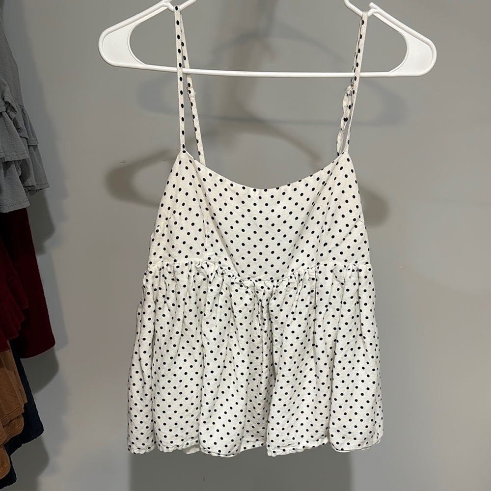 Kate Spade Cream Ruffled Spaghetti Strap Camisole